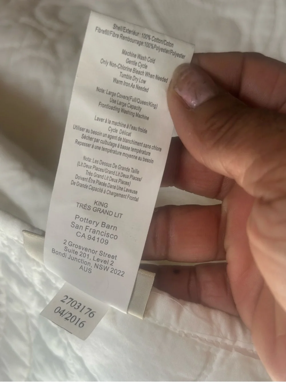 Pottery Barn White Quilted Coverlet Cotton White King Cottage Core Farmhouse